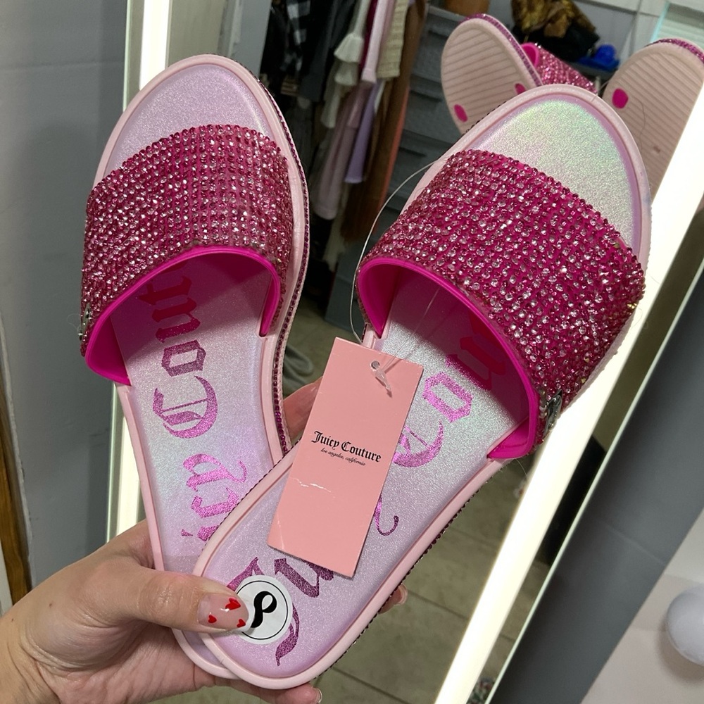 Juicy Couture Pink Crystal Embellished Sandals